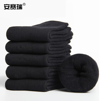 SAFEWARE/安赛瑞 冬季保暖毛圈袜，均码36-44，黑色，25630，5双装