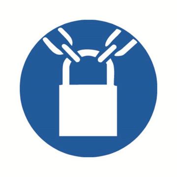 SAFEWARE/安赛瑞 GB安全警示标签-必须加锁，Ф100mm ，32843，10片/包