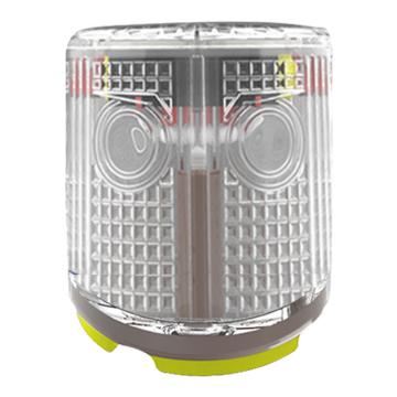 SAFEWARE/安赛瑞 太阳能警示灯，闪烁路障爆频信号，高空塔机夜间施工灯，白色，自动闪烁磁钢款