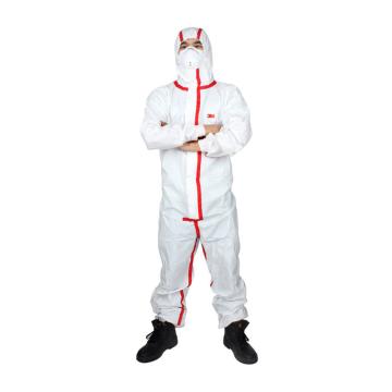 3M 白色带帽红色胶条防化服 ,4565-XL