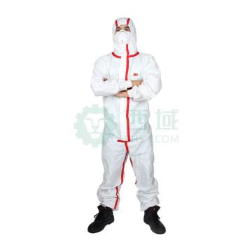 3M 白色带帽红色胶条防化服 ,4565-XXL