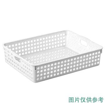 CHAHUA/茶花 圆点收纳筐 ,白色XL号 ,2895