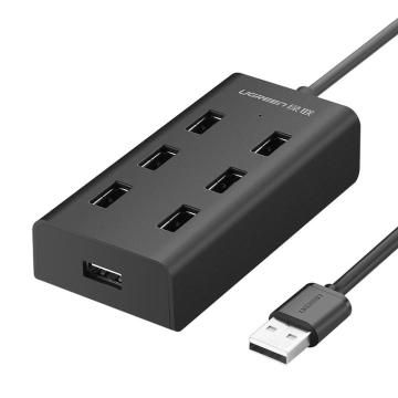 UGREEN/绿联 USB2.0HUB分线器 ,7口 黑色 0.5米