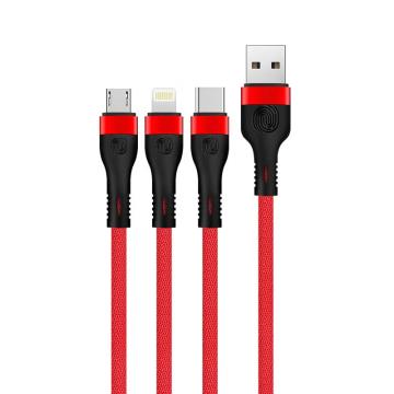 Newsmy/纽曼 三合一数据线快充 ,NKC-11 一拖三线适用苹果Type-c安卓手机