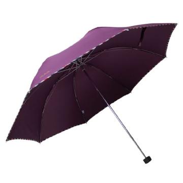 TIANTANG/天堂 ,307E 晴雨伞藏青折叠加大雨伞拒水一甩干商务伞 57cm*8k 深紫