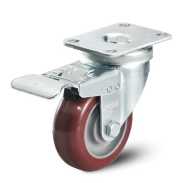 COLSON/科顺 100聚氨酯双刹掣脚轮，轴承 滚珠，2-4646-95BRK4