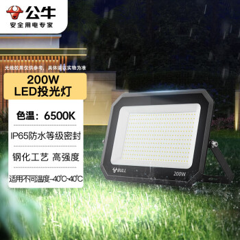 BULL/公牛 LED投光灯，200W，MG-D200A-AE，含U型支架