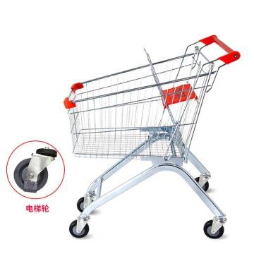 HSDK/海斯迪克 超市购物车，商场手推车儿童可坐加厚理货车 125L 银白（电梯轮）HKCL-228