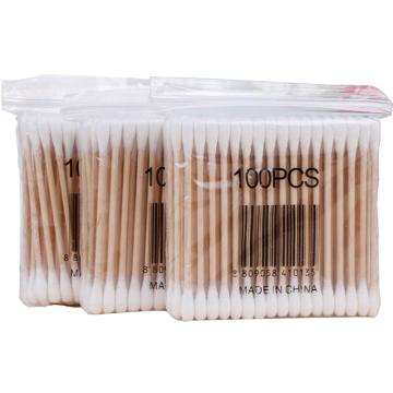 ICEY/冰禹 BY-3095 实验室用棉签， 一次性棉签棒 棉签袋装（100支/包）竹木棒棉签，签10包，10包/箱