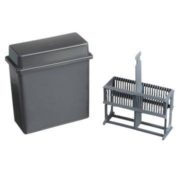 SAFEWARE/安赛瑞 染色缸 24片塑料载玻片染色架 玻片架 盒＋架套装灰色 不含玻片，6A00126，24个/包