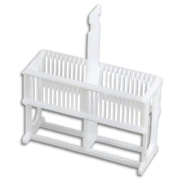 SAFEWARE/安赛瑞 染色缸架 24片塑料载玻片染色架 玻片架 单架子白色 不含玻片，6A00127，24个/包