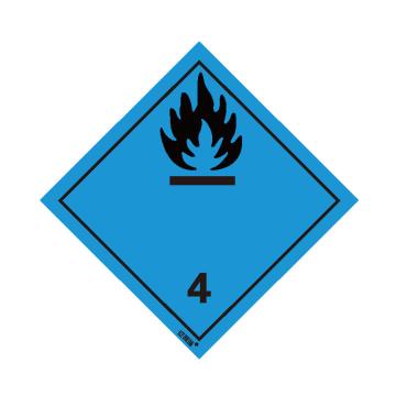 SAFEWARE/安赛瑞 危险品标识-遇水放出易燃气体的物质 4 ， 高性能不干胶，100mm×100mm，32008，20张/包
