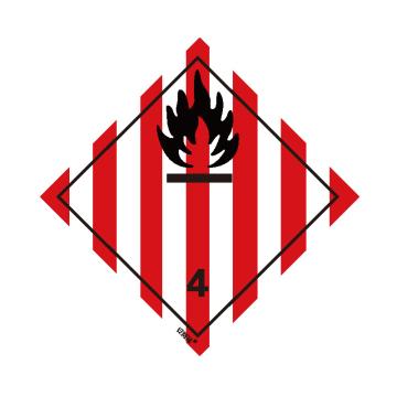 SAFEWARE/安赛瑞 危险品标识-易燃固体 4 ， 高性能不干胶，100mm×100mm，32006，20张/包