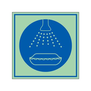 SAFEWARE/安赛瑞 船用IMO安全标识-开始对救生艇喷水，自发光板，150×150mm，21040