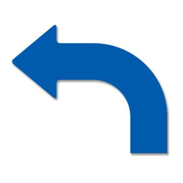 SAFEWARE/安赛瑞 耐磨型向左拐箭头地贴-蓝，PET基材，210×175×50mm，11930，10片/包