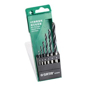 SATA/世达 耐磨直柄麻花钻组套，2/3/4/5/6/8mm，6件套，52906