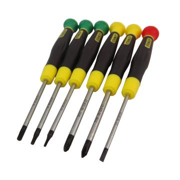 STANLEY/史丹利 6件套一字、十字、花形微型螺丝批组套，66-391-23