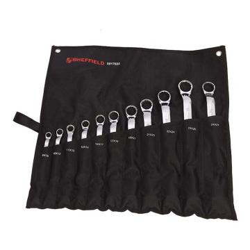 SHEFFIELD/钢盾 公制精抛光双梅花扳手套装，11件套，S017602