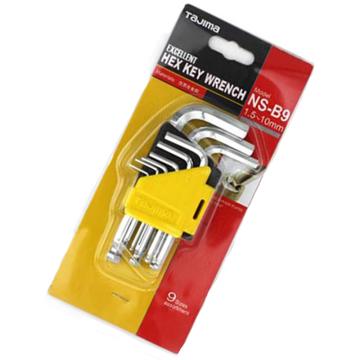 TAJIMA/田岛 内六角扳手，公制球头标准9件套装，NS-B9