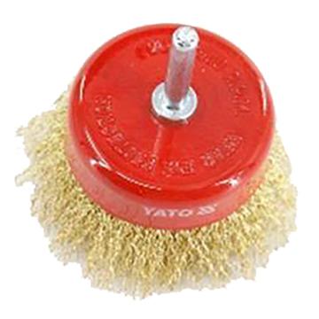 YATO/易尔拓 带杆碗型曲丝钢丝轮,镀铜钢丝,75×6,4500RPM