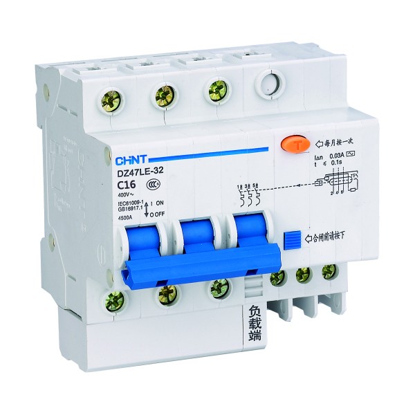 CHINT/正泰 微型剩余电流保护断路器 ,DZ47LE-32 3P 16A C型 30mA AC